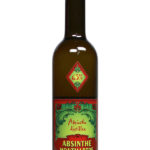 montmartre Absinth in dunkelgrüner 0,7 Liter schmalen Flasche mit zwei auffälligen Etiketten