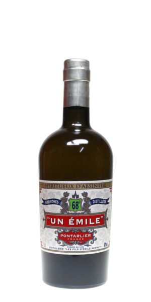 Un Emile 68 Absinth in dunkelgrünen 0,7 Liter Flasche mit Etikett