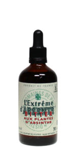 L' Extreme d'Absente Konzentrat in dunkelbrauner 1 Liter Flasche mit Pipettenverschluss und einem Etikett