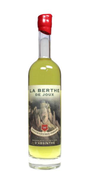 Berthe de Joux Absinthe - hellgrüner Absinth in 0,7 Liter Flasche mit rotem Flaschenverschluss und einem schönen Etikett