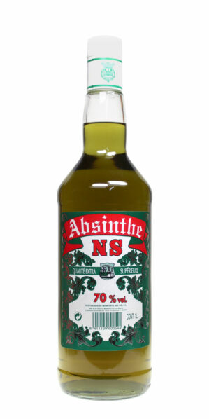 NS 70 Absinthe - grüner Absinth in 0,7 Liter durchsichtigen Glasflasche mit Etikett