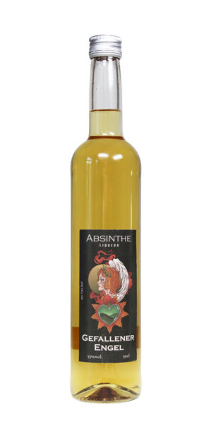 Gefallener Engel Absinth - Ein einzigartiger, goldener Absinth, präsentiert in einer stilvollen 0,5-Liter-Flasche mit einem ansprechenden Etikett