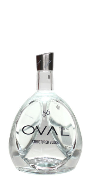 Oval 56 Vodka in einer 0,7 Liter dekorativen durchsichtigen Glasflasche