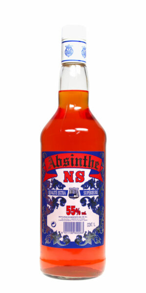 NS 55 Absentha - roter Absinth in einer 0,7 Liter Glasflasche mit schönem Etikett