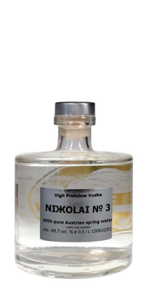 Nikolai No. 3 High Premium Vodka 0,5 l – österreichischer Premium-Vodka mit 49,7 % Vol. und Triple Destillation
